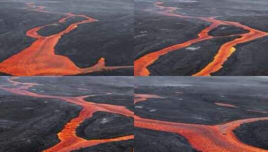 拉帕尔马，坎布雷维耶哈，熔岩，火山河高清在线视频素材下载