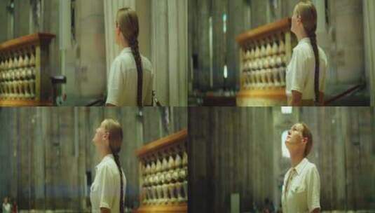 敬畏，环顾四周，大教堂，崇敬高清在线视频素材下载