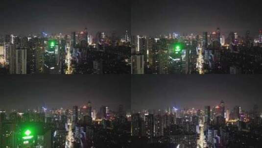 武汉夜景武汉西北湖CBD夜景航拍高清在线视频素材下载