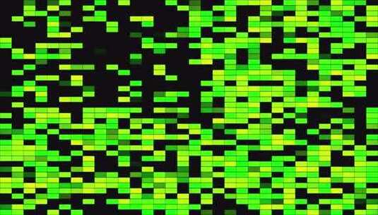 彩色绿色和黄色闪烁矩形孤立在黑色背景高清在线视频素材下载