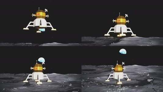 外型探测器在月球着陆和工作高清在线视频素材下载