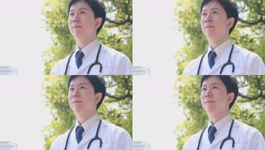 振向笑白衣若男性医高清在线视频素材下载