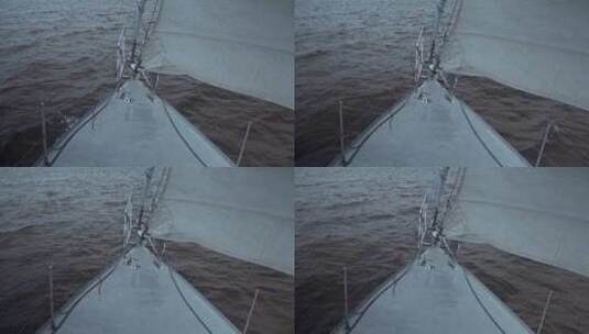 在海上航行的船头高清在线视频素材下载