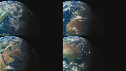 近距离拍摄旋转的地球高清在线视频素材下载