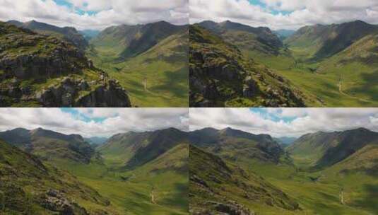 苏格兰格伦科；空中展示苏格兰高地的马鹿和高清在线视频素材下载