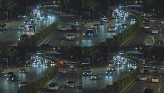 公路夜景城市深圳罗湖道路夜晚C0359高清在线视频素材下载