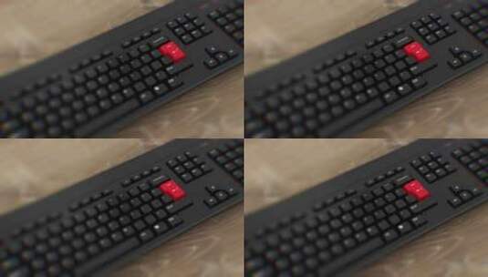 支付键盘上的红色按钮。手指按下支付。点击高清在线视频素材下载
