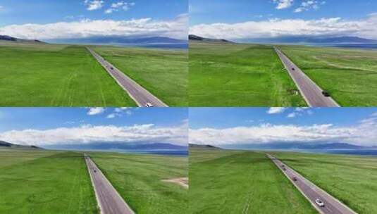 新疆赛里木湖航拍镜头6高清在线视频素材下载
