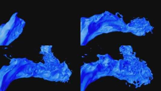 扭曲的蓝色油漆飞溅高清在线视频素材下载
