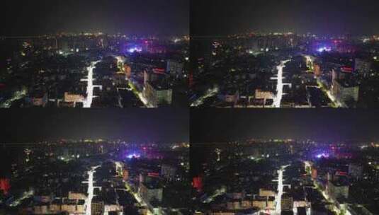 航拍江西九江城市夜景高清在线视频素材下载