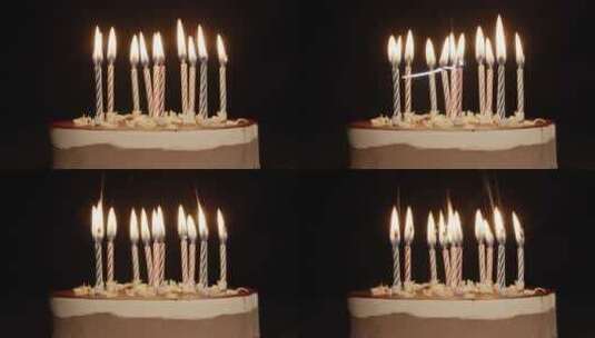 12日，生日，蜡烛，火花高清在线视频素材下载