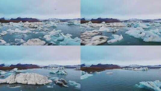 欧洲， Jokulsarlon冰川，天线高清在线视频素材下载