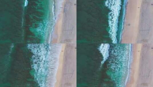 航拍海浪涌向海岸高清在线视频素材下载