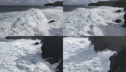 海浪拍打着海岸高清在线视频素材下载