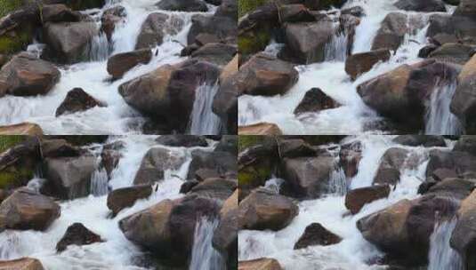 流过巨石的河流高清在线视频素材下载