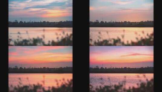 河边夕阳空镜高清在线视频素材下载