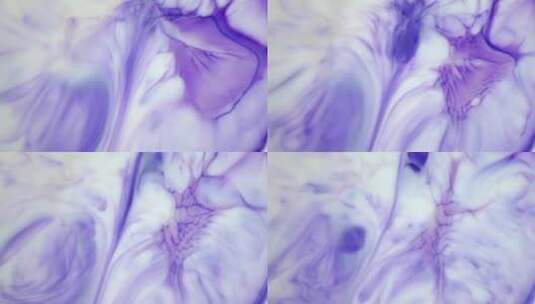 紫罗兰墨水在水中扩散高清在线视频素材下载