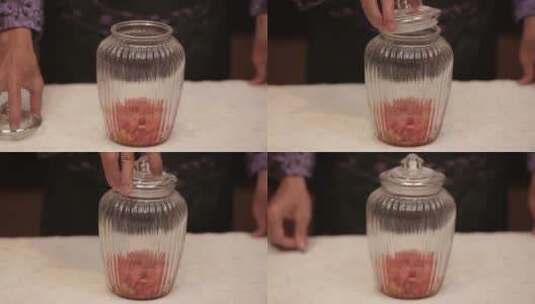 切番茄制作番茄罐头 (6)高清在线视频素材下载