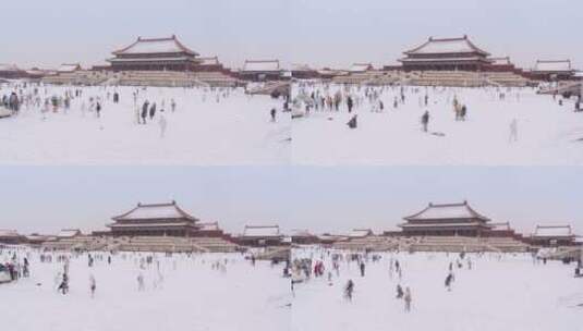 故宫太和殿雪景延时3-A7RM3高清在线视频素材下载