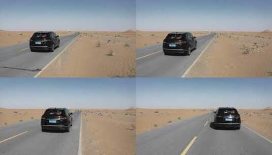 腾格里沙漠风景航拍高清在线视频素材下载