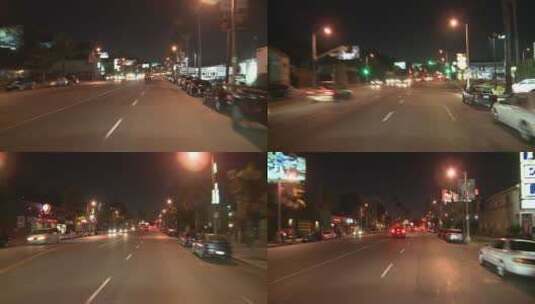 夜晚道路上行驶的车辆高清在线视频素材下载
