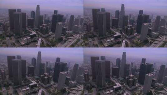 洛杉矶市中心天际线景观高清在线视频素材下载