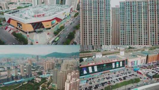 青海省西宁市城东区4K航拍高清在线视频素材下载