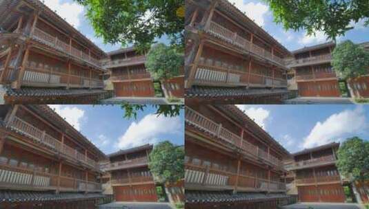 少数民族侗族村寨吊脚楼高清在线视频素材下载