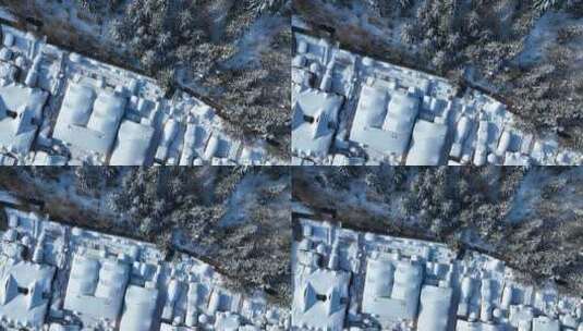 《高清4K60帧》牡丹江中国雪乡航拍高清在线视频素材下载