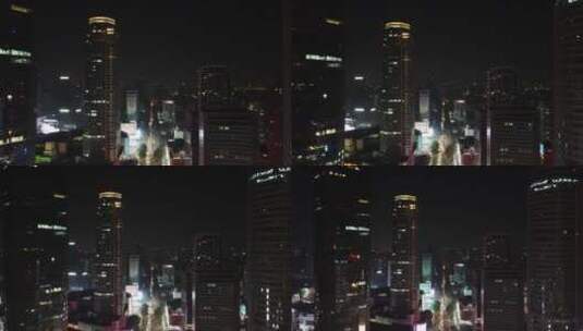航拍江苏南京新街口夜景高清在线视频素材下载