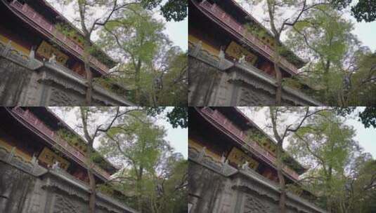 杭州千年古刹灵隐寺古建筑高清在线视频素材下载
