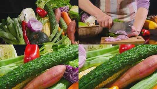 新鲜蔬菜高清在线视频素材下载