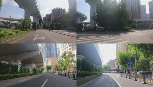 上海封城中的公路路况环境高清在线视频素材下载