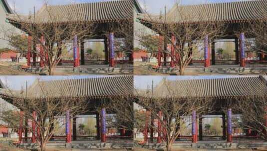 北京园林博物馆内的亭子建筑特写高清在线视频素材下载