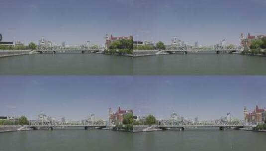 解放桥 天津站航拍、海河、火车站高清在线视频素材下载