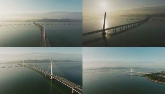 深圳湾大桥航拍高清在线视频素材下载