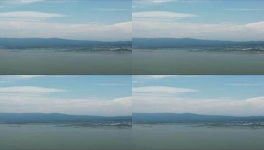 航拍湖北长江三峡大坝蓄水池高清在线视频素材下载