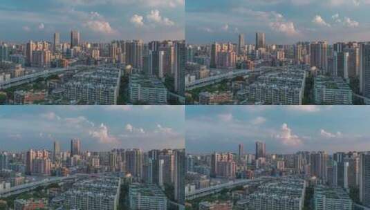 广州海珠城市立交建筑夕阳晚霞延时风光高清在线视频素材下载