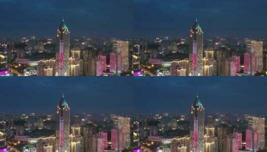 海口滨海大道夜景灯光带高清在线视频素材下载