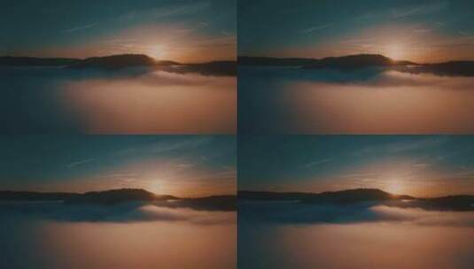 航拍的天空薄雾景观高清在线视频素材下载