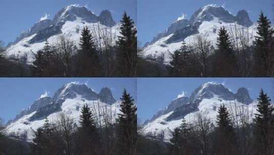 被雪覆盖的山峰高清在线视频素材下载