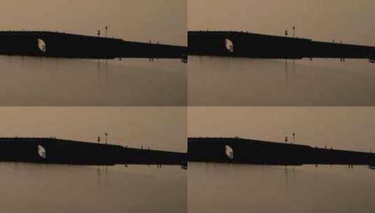 杭州西湖日出断桥残雪高清在线视频素材下载