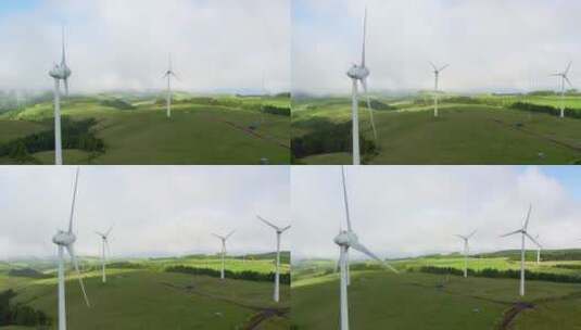 发电用风车特写风力发电新能源风力发电风车高清在线视频素材下载