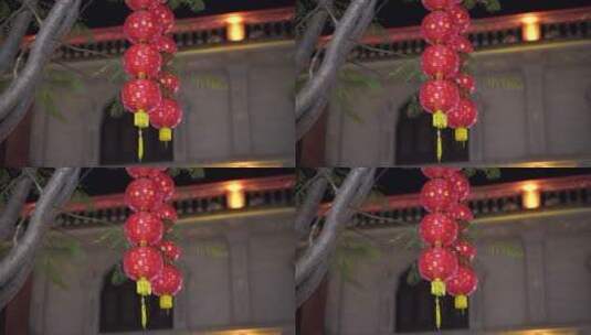 春节元宵节花灯夜晚街上灯笼高清在线视频素材下载
