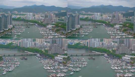 游艇码头 繁忙的港湾高清在线视频素材下载