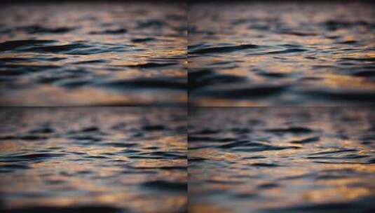 金色湖面夕阳水面波浪波光升格高清在线视频素材下载