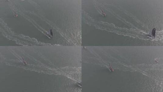 航拍帆船比赛高清在线视频素材下载