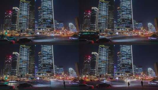 夜晚车辆在城市里穿梭 北京高清在线视频素材下载
