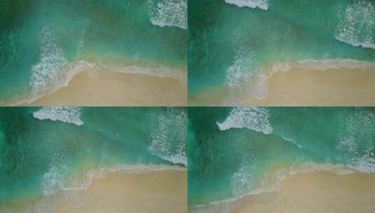 4K白沙天堂海滩和水蓝色海洋背景的白天头顶抽象照片高清在线视频素材下载
