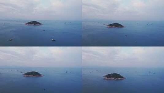 航拍江门台山大气海岸线海边礁石风景高清在线视频素材下载